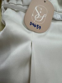 DEFECT | Peycie Puffy Sleeve Romper Dress in Pearl White in XXS