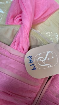 DEFECT | Gemma Gradient Mesh Bustier Top in Barbie Pink in S