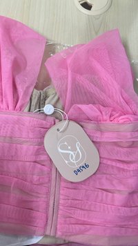 DEFECT | Gemma Gradient Mesh Bustier Top in Barbie Pink in S DEFECT | Gemma Gradient Mesh Bustier Top in Barbie Pink in S