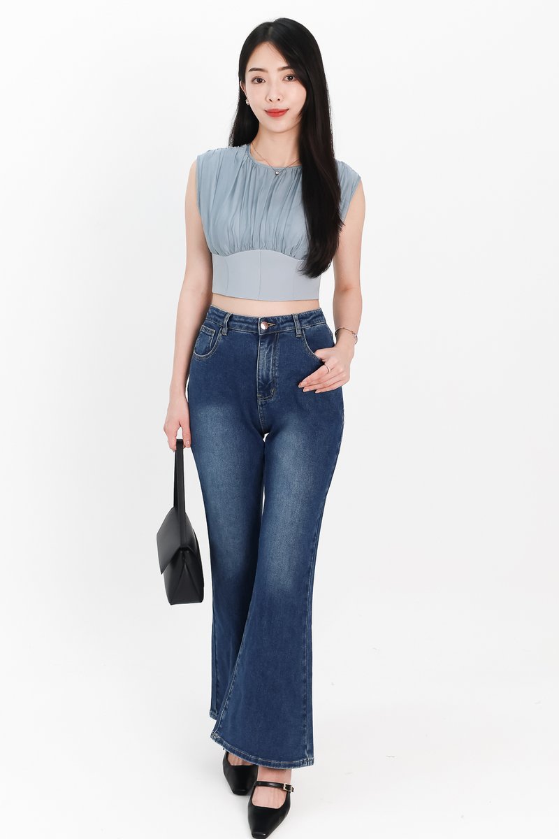 SALE EXCLUSIVE | Rei Ruched Top in Sea Blue SALE EXCLUSIVE | Rei Ruched Top in Sea Blue