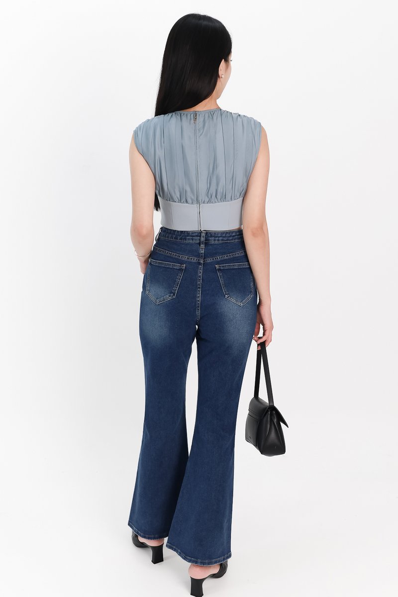 SALE EXCLUSIVE | Rei Ruched Top in Sea Blue SALE EXCLUSIVE | Rei Ruched Top in Sea Blue