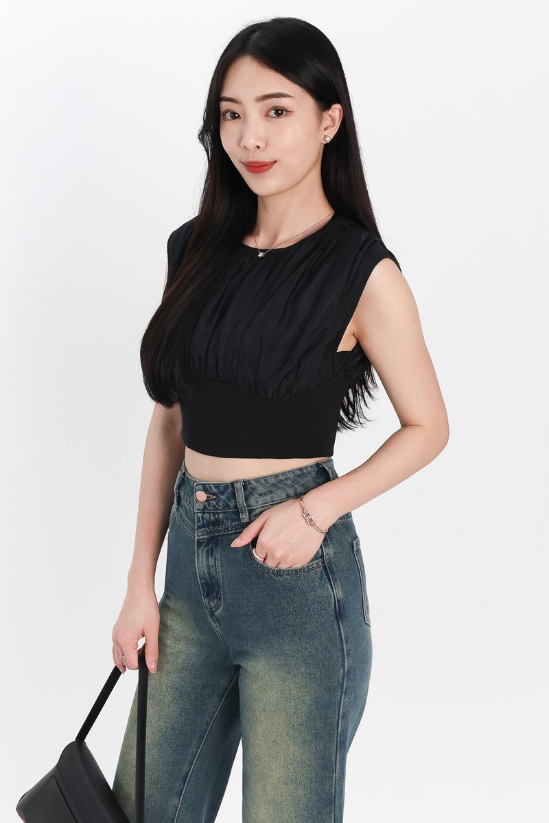 SALE EXCLUSIVE | Rei Ruched Top in Black SALE EXCLUSIVE | Rei Ruched Top in Black