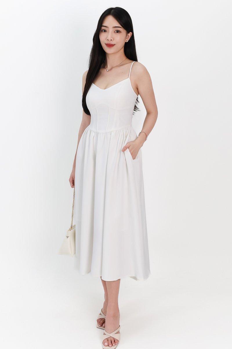 SALE EXCLUSIVE | Carlyn Corset-like Midaxi in White SALE EXCLUSIVE | Carlyn Corset-like Midaxi in White