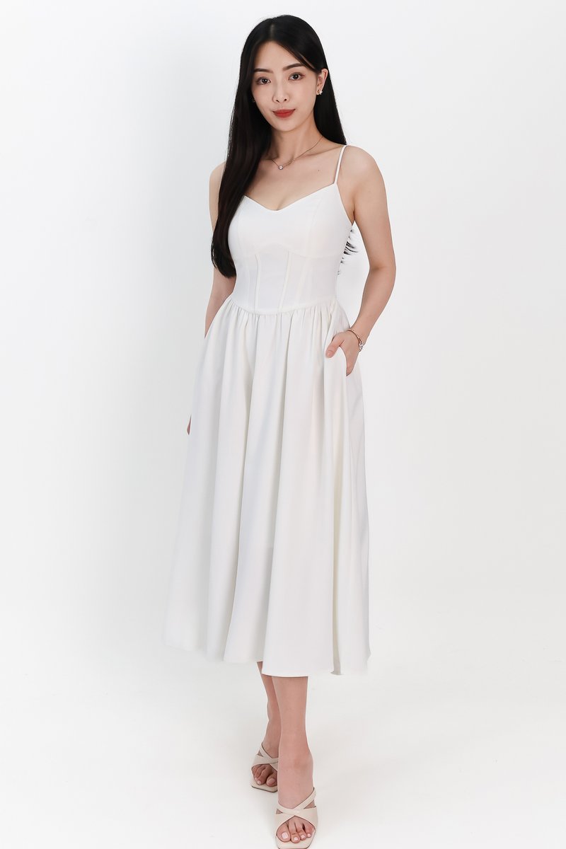 SALE EXCLUSIVE | Carlyn Corset-like Midaxi in White SALE EXCLUSIVE | Carlyn Corset-like Midaxi in White