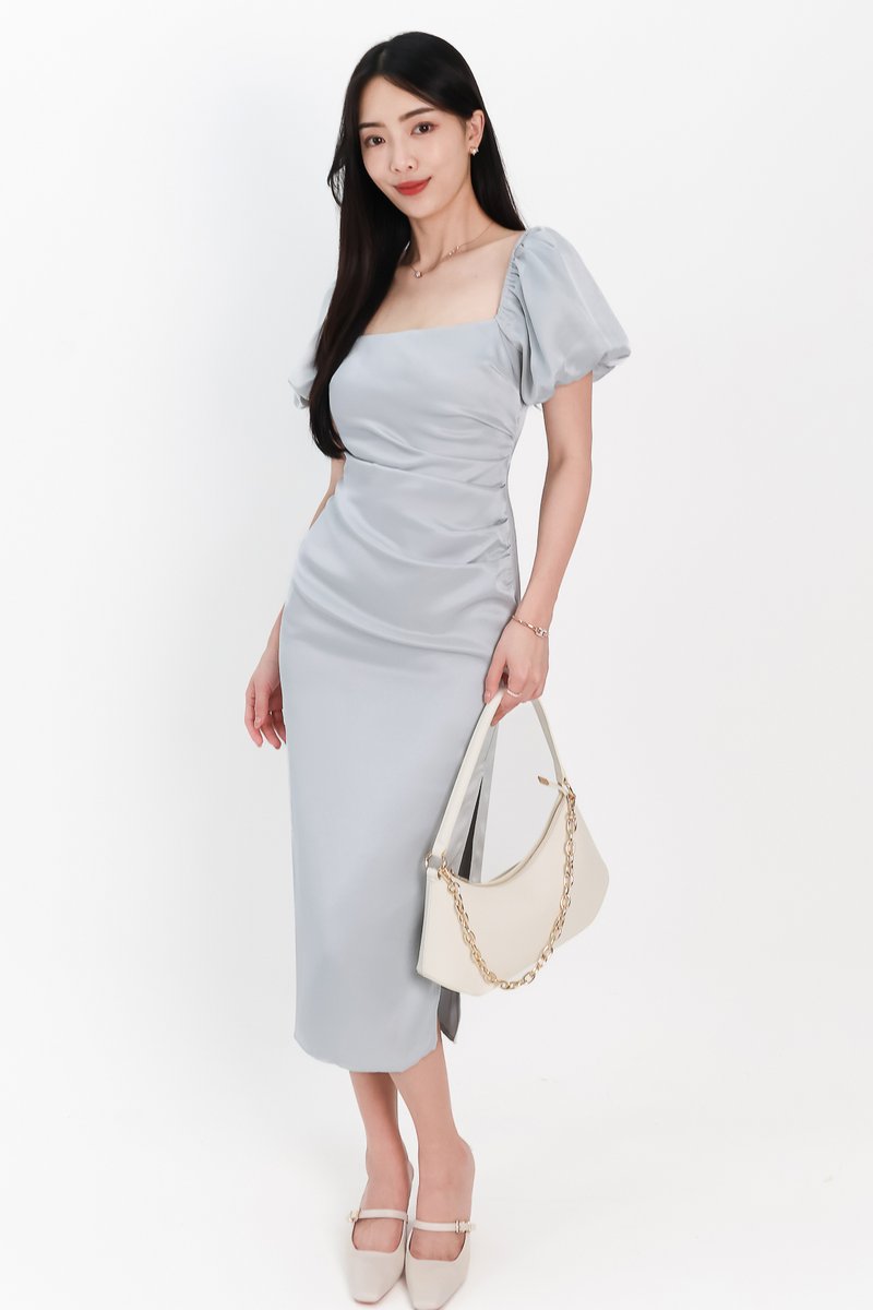 SALE EXCLUSIVE | Sophina Sleeved Midi in Teal Blue