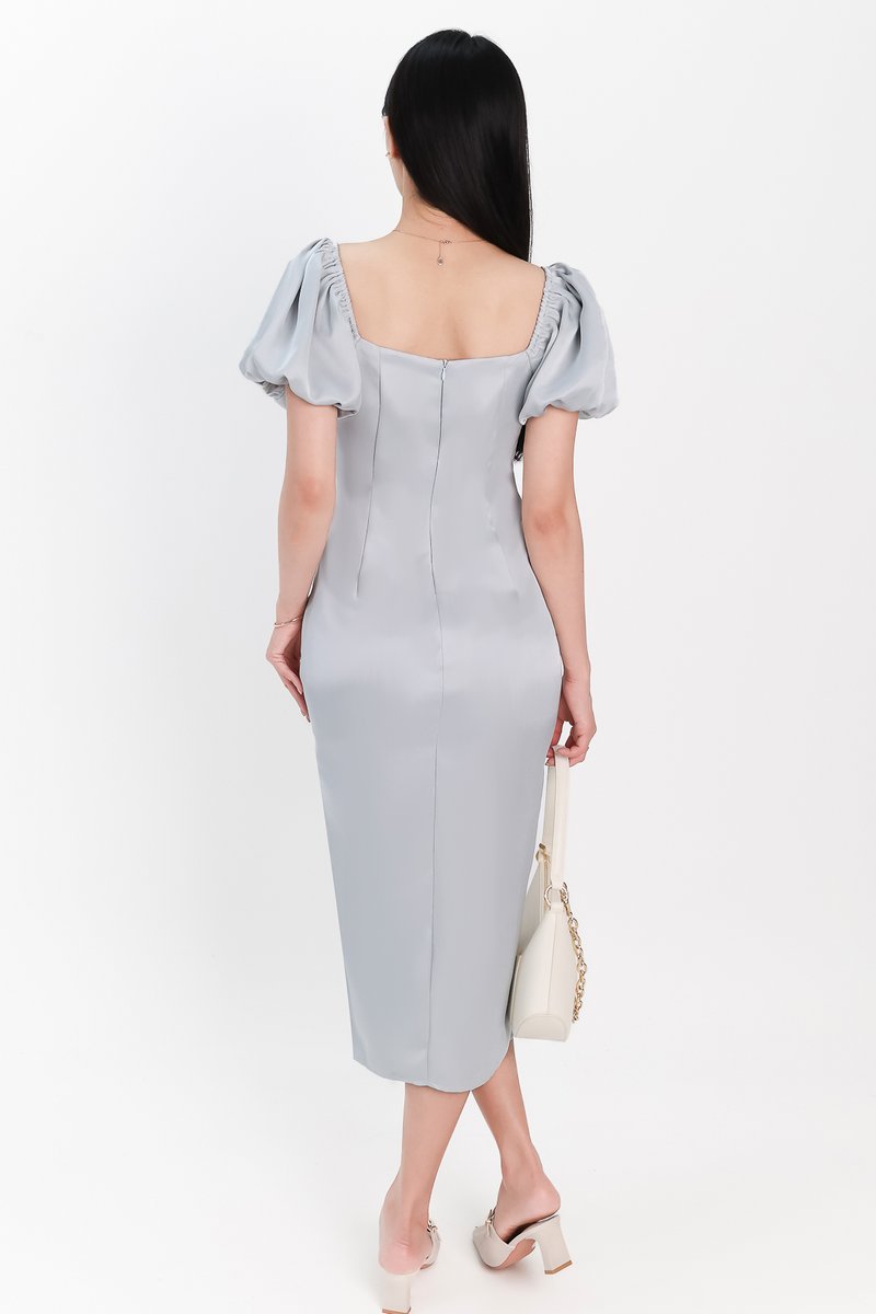 SALE EXCLUSIVE | Sophina Sleeved Midi in Teal Blue