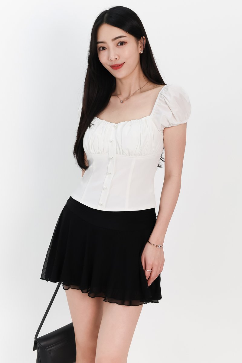 DEFECT | Sevyn Sleeved Top in White in S