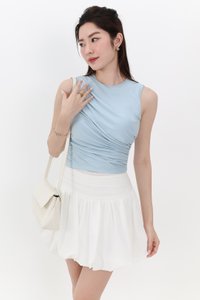 Diana Drape Padded Tank Top in Blue
