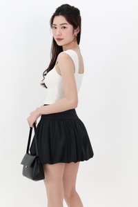 Marcey Mesh Co-ord Bubble Skorts V2 in Black
