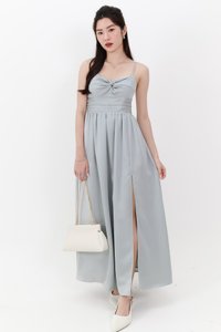 DEFECT | Terella Twist Knot Dress in Teal Blue in XS DEFECT | Terella Twist Knot Dress in Teal Blue in XS