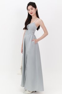 Terella Twist Knot Dress in Teal Blue