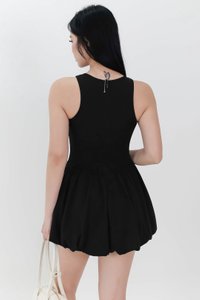 RESTOCKS | Berla Bubble Tank Romper Dress V2 in Black