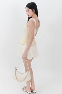 Cindi Co-ord Offshoulder Top in Pale Yellow