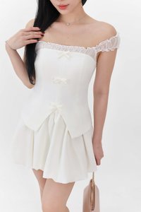 RESTOCKS | Cindi Co-ord Bubble Skorts V2 in Cream White