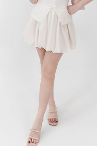 RESTOCKS | Cindi Co-ord Bubble Skorts V2 in Cream White