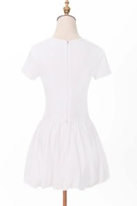 Serla Sleeved Bubble Romper Dress in White Serla Sleeved Bubble Romper Dress in White