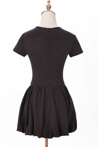 Serla Sleeved Bubble Romper Dress in Dark Grey