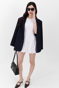 Serla Sleeved Bubble Romper Dress in White Serla Sleeved Bubble Romper Dress in White