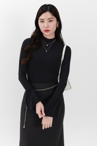 RESTOCKS | Hudson High Neck Sleeve Top V4 in Black