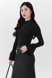 RESTOCKS | Hudson High Neck Sleeve Top V4 in Black