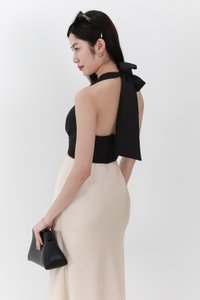 Trea Tie Front Top in Black