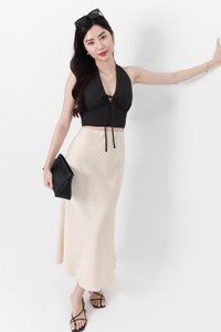 Trea Tie Front Top in Black