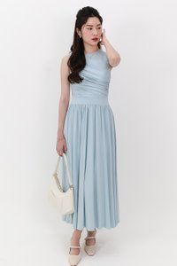 Darrie Drape Tank Dress in Blue