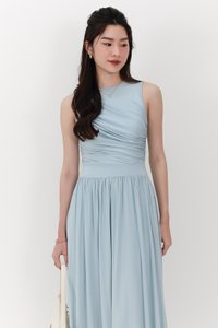 Darrie Drape Tank Dress in Blue