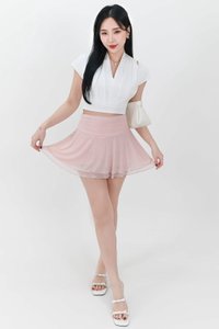 RESTOCKS | Marley Mesh Co-ord Skorts in Blush Pink