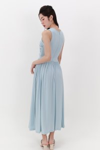 Darrie Drape Tank Dress in Blue