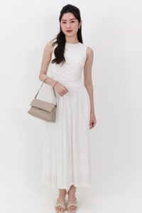 Darrie Drape Tank Dress in White