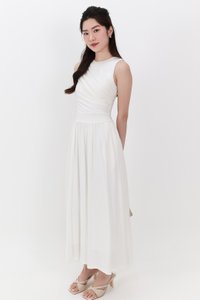 Darrie Drape Tank Dress in White
