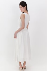 Darrie Drape Tank Dress in White