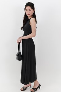 Darrie Drape Tank Dress in Black