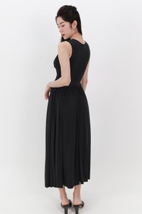 Darrie Drape Tank Dress in Black