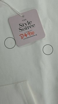 DEFECT | Reyla Ribbon Embroidered Hoodie in White in M