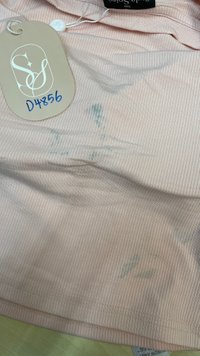 DEFECT | Raine Ribbed Padded Tee in Light Pink in XS