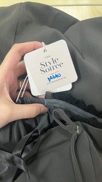 DEFECT | Raegan Ribbon Romper Spag Dress in Dark Grey in S