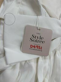 DEFECT | Rina Ribbon Romper Dress in White in XXS