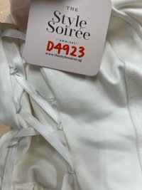 DEFECT | Layna Laced Up Petite Romper Dress in White in XS