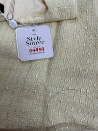 DEFECT | Thea Tweed Chain Dress in Pale Yellow in XXS DEFECT | Thea Tweed Chain Dress in Pale Yellow in XXS