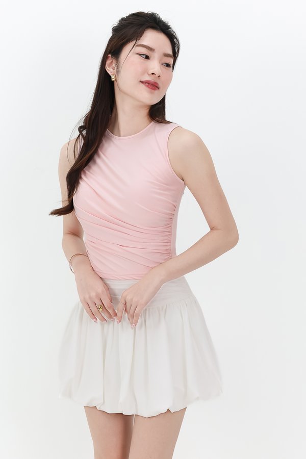 DEFECT | Diana Drape Padded Tank Top in Pink in S