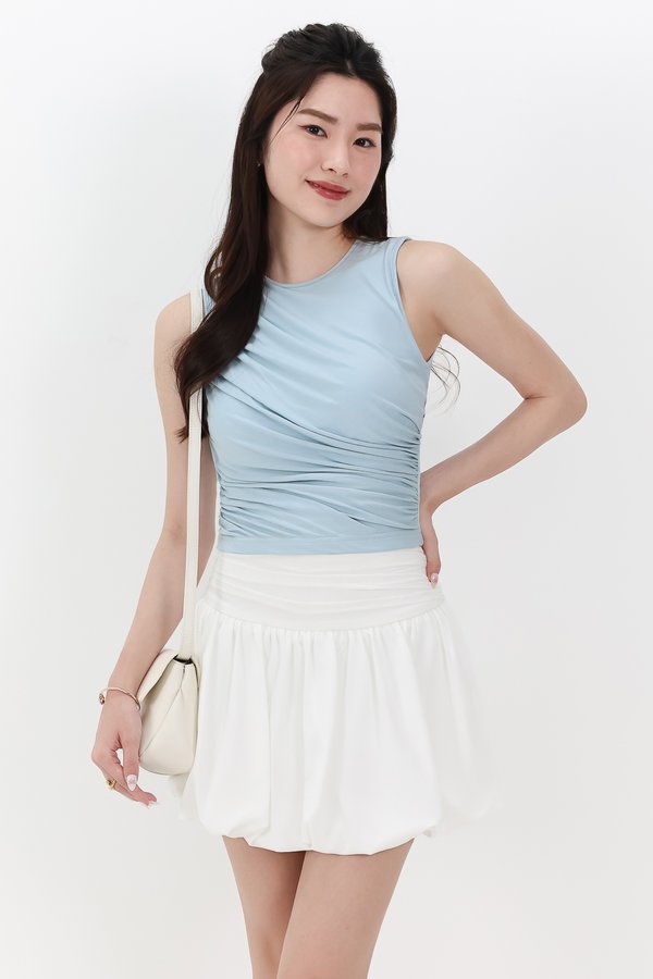 Diana Drape Padded Tank Top in Blue