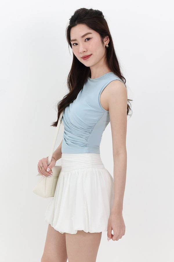 Diana Drape Padded Tank Top in Blue