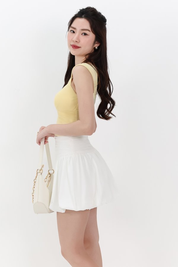 DEFECT | Ena Embroidery Crop Top in Yellow in XS