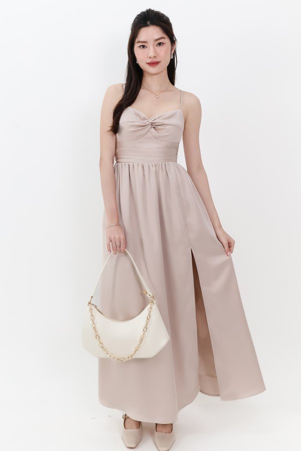 Terella Twist Knot Dress in Champagne Blush