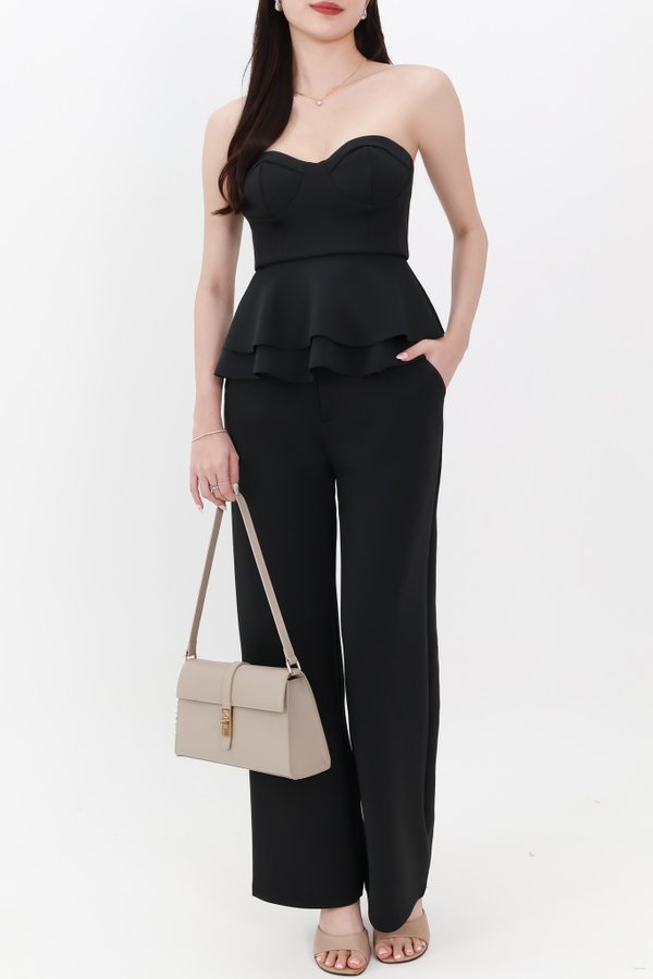 Candice Co-ord Straight Cut Pants in Black