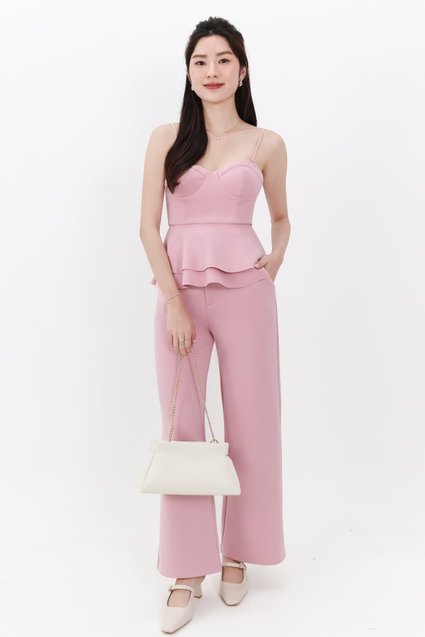 Candice Co-ord Straight Cut Pants in Pink