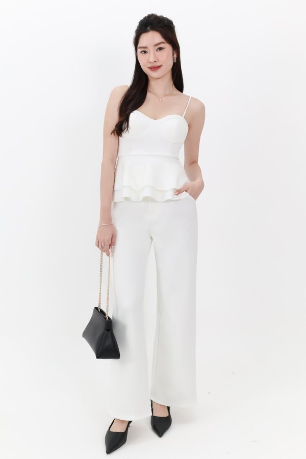 Candice Co-ord Straight Cut Pants in White