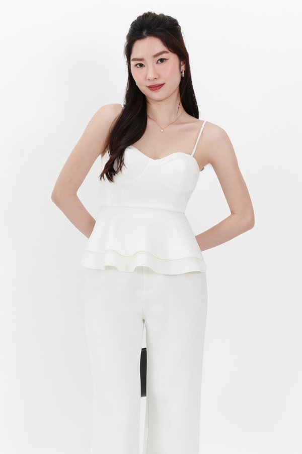 Candice Co-ord Bustier Top in White